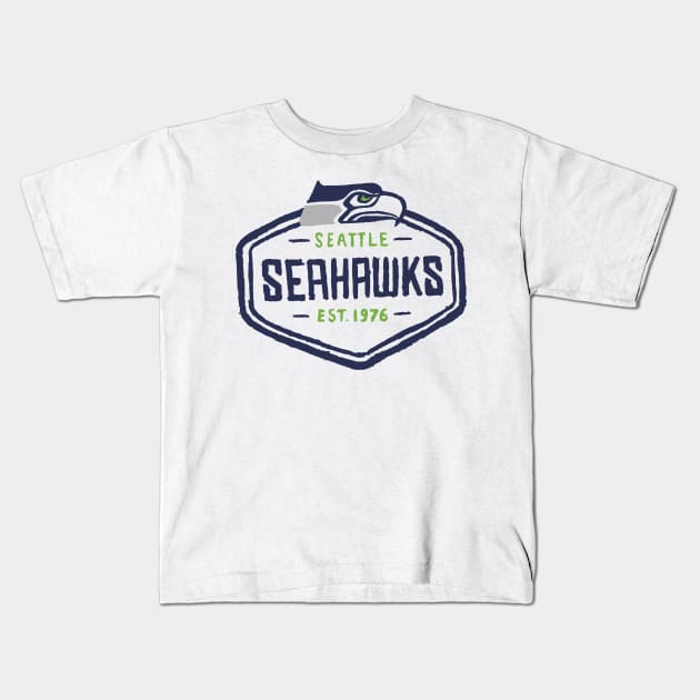 Seattle Seahaaaawks 06 Kids T-Shirt by Very Simple Graph